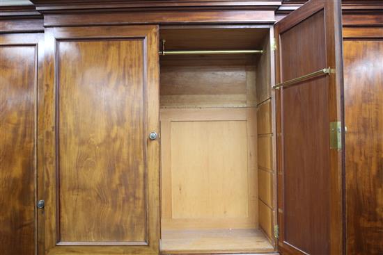 A Victorian mahogany breakfront wardrobe, W.288cm D.65cm H.230cm